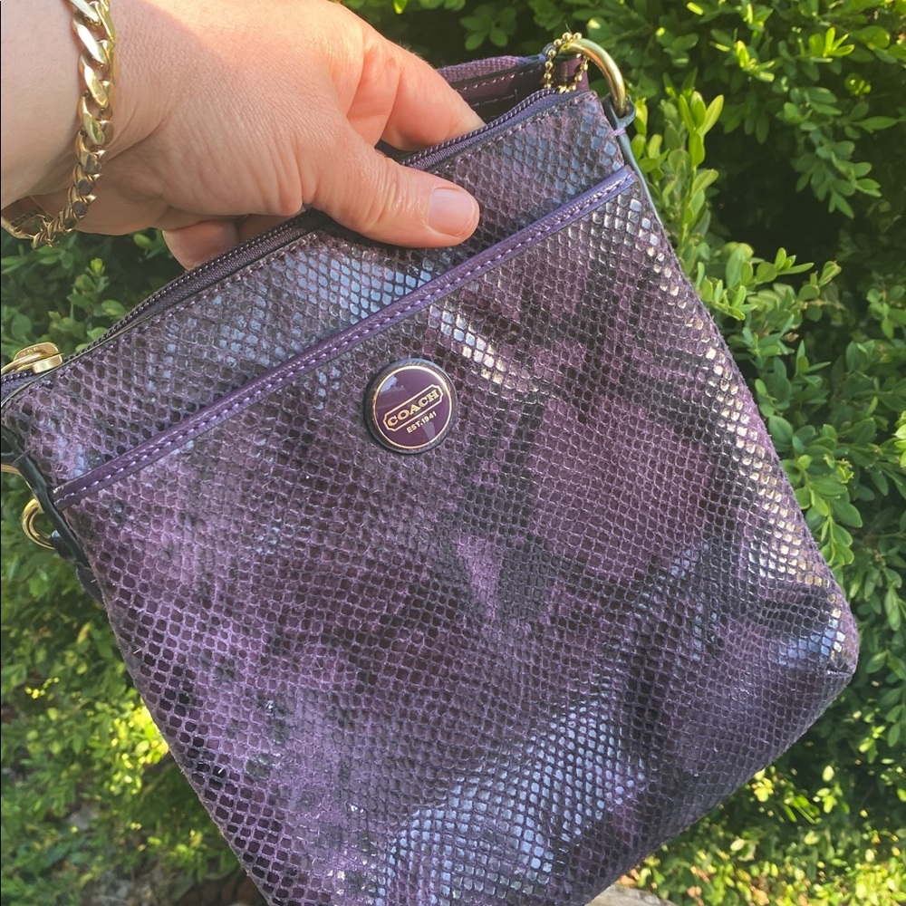 💜🖤Rare Y2K Purple Coach Crossbody Leather Bag💜🖤 - Picture 16 of 16